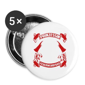 Feuerwehrfrau - Retten - Buttons klein 25 mm (5er Pack) - Weiß - Vorne