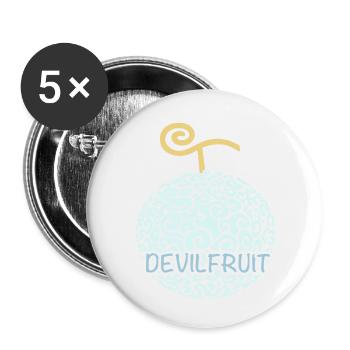 devil-fruit - Lot de 5 petits badges (25 mm) - blanc - Devant