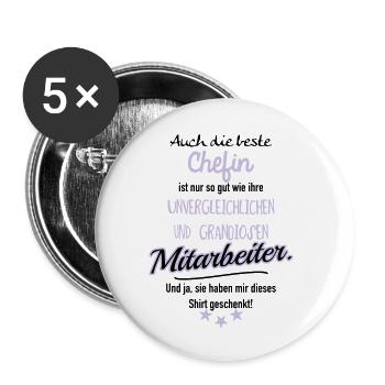 Beste Chefin v - Buttons klein 25 mm (5er Pack) - Weiß - Vorne