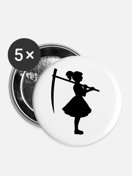 Kate mit Sense - Buttons klein 25 mm (5er Pack) - Weiß