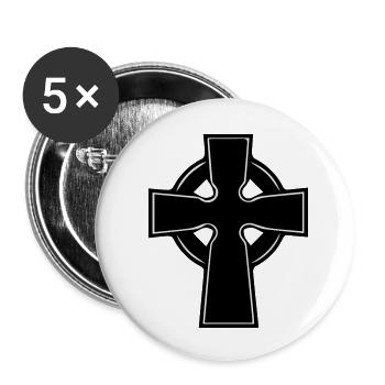 celtic_cross - Buttons small 1''/25 mm (5-pack) - white - Front