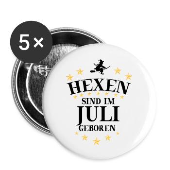 Hexen Juli - Buttons klein 25 mm (5er Pack) - Weiß - Vorne
