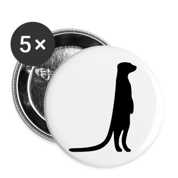 witziges Erdmännchen neugierig tierisch - Buttons klein 25 mm (5er Pack) - Weiß - Vorne