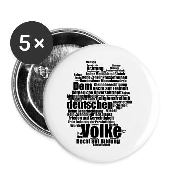 Dem deutschen Volke - Buttons klein 25 mm (5er Pack) - Weiß - Vorne
