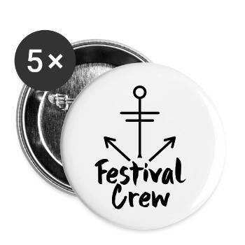 Festival T-Shirt, Konzert T-Shirt, Party T-Shirt - Buttons klein 25 mm (5er Pack) - Weiß - Vorne
