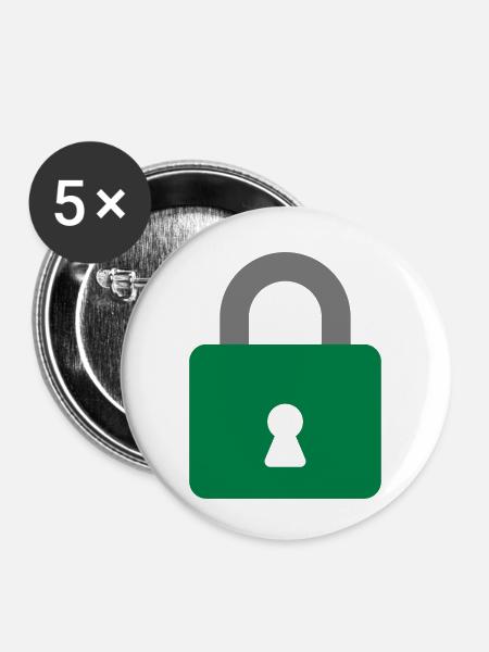 Vorhängeschloss - Buttons klein 25 mm (5er Pack) - Weiß