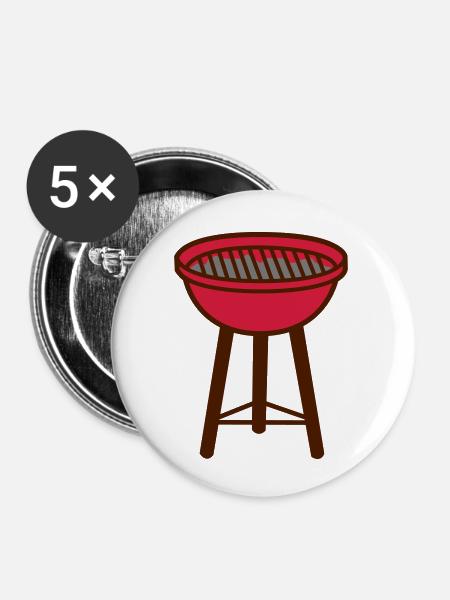 Grill - Buttons klein 25 mm (5er Pack) - Weiß