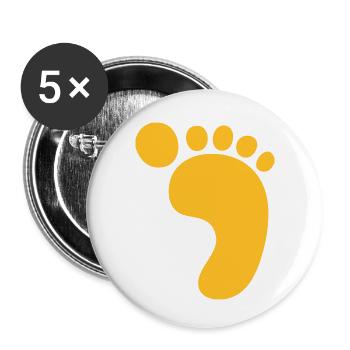Großer Fußabdruck! - Buttons klein 25 mm (5er Pack) - Weiß - Vorne