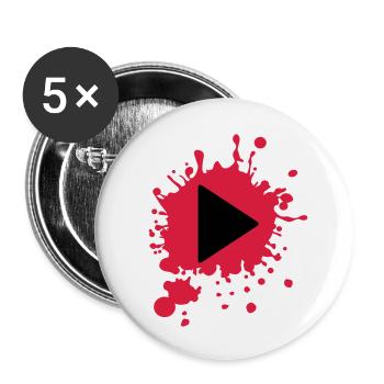 Play - Player - Musik - Buttons klein 25 mm (5er Pack) - Weiß - Vorne