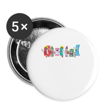 Schulkind - Buttons klein 25 mm (5er Pack) - Weiß - Vorne