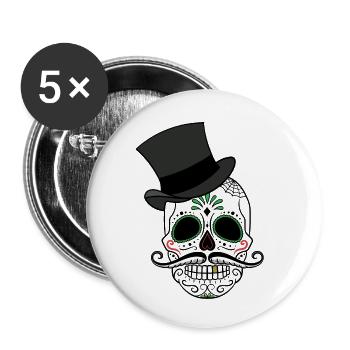Day of the Dead - Buttons klein 25 mm (5er Pack) - Weiß - Vorne