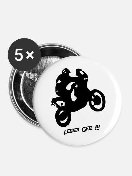 Motorrad - Leider geil - Buttons klein 25 mm (5er Pack) - Weiß