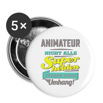 NEON Design für Superhelden - Animateur - Gesche - Buttons klein 25 mm (5er Pack) - Weiß - Vorne