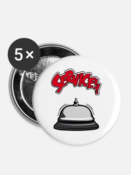 Service - Buttons klein 25 mm (5er Pack) - Weiß