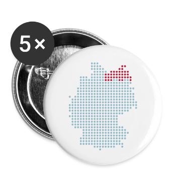 Mecklenburg-Western Pomerania - Buttons small 1''/25 mm (5-pack) - white - Front