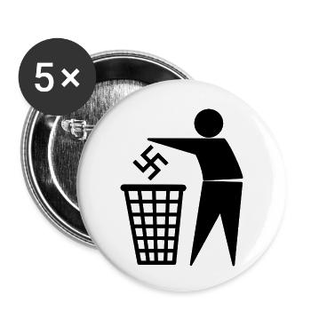 Antifa - Buttons klein 25 mm (5er Pack) - Weiß - Vorne