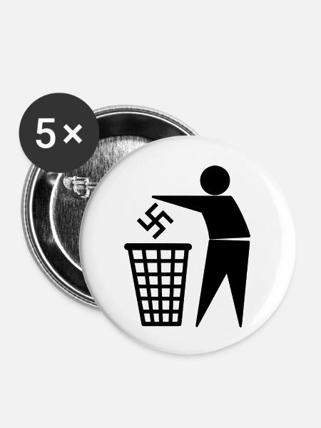 Antifa - Buttons klein 25 mm (5er Pack) - Weiß