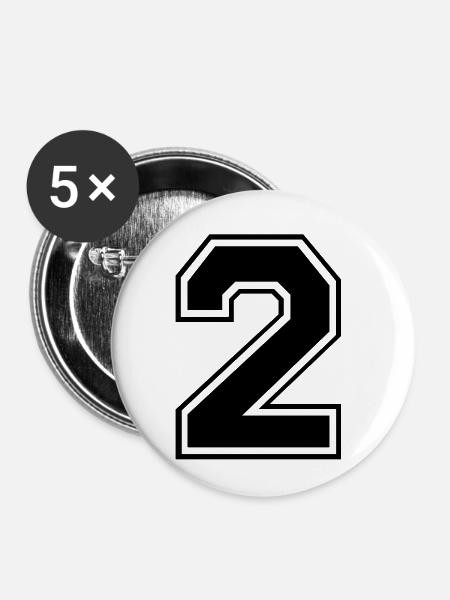 zwei - Buttons klein 25 mm (5er Pack) - Weiß