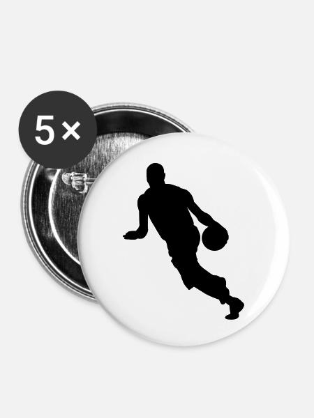 Men basketball de - Buttons klein 25 mm (5er Pack) - Weiß