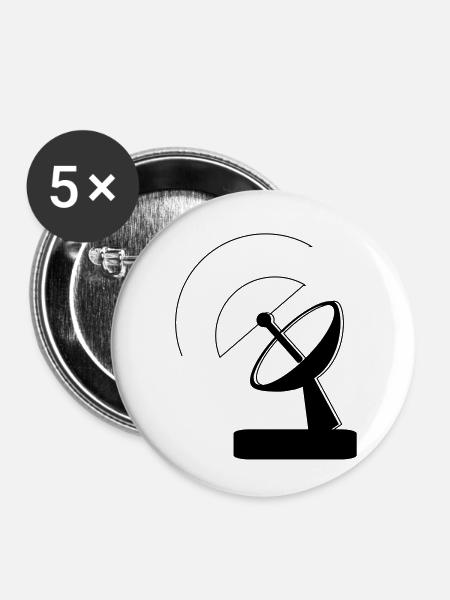 Antenne - Buttons klein 25 mm (5er Pack) - Weiß