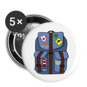 Rucksack - Buttons klein 25 mm (5er Pack) - Weiß - Vorne
