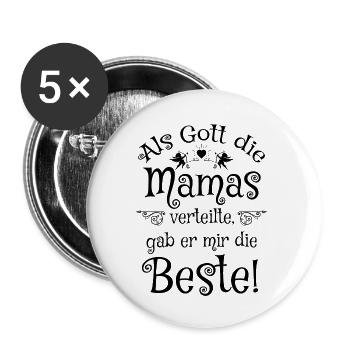 Die Beste Mama - Buttons klein 25 mm (5er Pack) - Weiß - Vorne