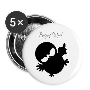 Eine Eule // Angry Bird - Buttons klein 25 mm (5er Pack) - Weiß - Vorne