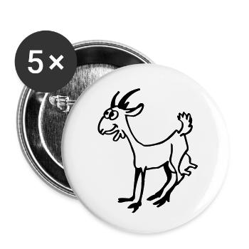 Ziegen Kitz - Buttons klein 25 mm (5er Pack) - Weiß - Vorne