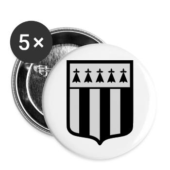 Blason Rennes (K) - Lot de 5 petits badges (25 mm) - blanc - Devant