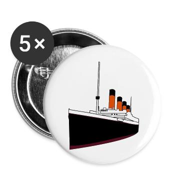 titanic_boat - Lot de 5 petits badges (25 mm) - blanc - Devant