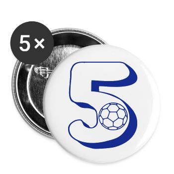 Number 5 handball player - Buttons small 1''/25 mm (5-pack) - white - Front