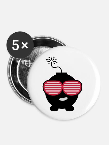 bomb_sexy_c3 - Buttons klein 25 mm (5er Pack) - Weiß