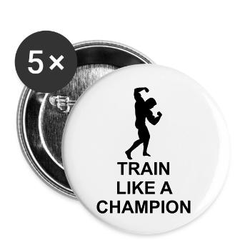 Train like a Champion - Lot de 5 petits badges (25 mm) - blanc - Devant