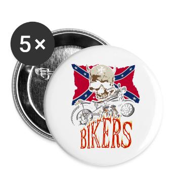 Biker's Symbols - Lot de 5 petits badges (25 mm) - blanc - Devant