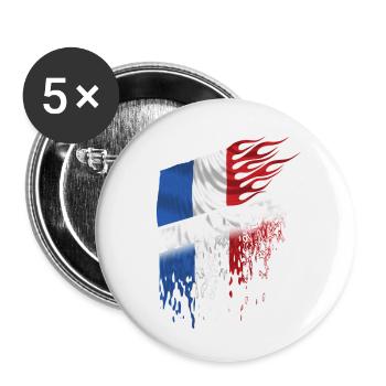 france drapeau - Lot de 5 petits badges (25 mm) - blanc - Devant