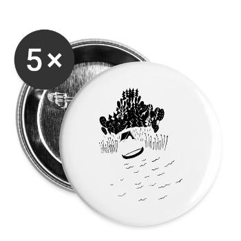 Kanu Camping Natur Liebe Zelten Geschenk - Buttons klein 25 mm (5er Pack) - Weiß - Vorne