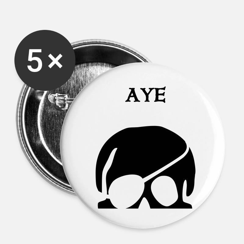 Aye ~ ~ - Buttons small 1''/25 mm (5-pack) - white