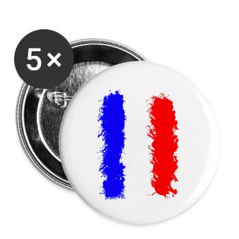 drapeau français - Lot de 5 petits badges (25 mm) - blanc - Devant