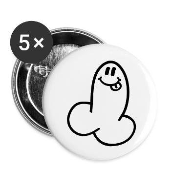 penis__f1 - Buttons klein 25 mm (5er Pack) - Weiß - Vorne