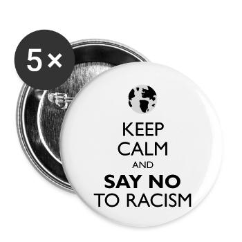 Anti-Rassismus-Einheit: Stehen Sie gegen Rassismus - Buttons klein 25 mm (5er Pack) - Weiß - Vorne