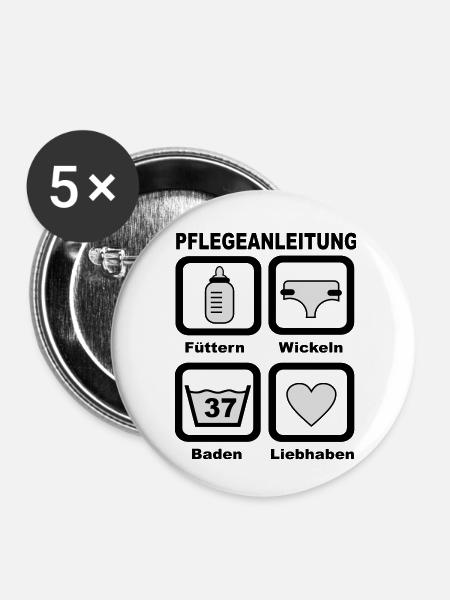 Baby - Buttons klein 25 mm (5er Pack) - Weiß