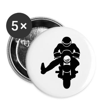 Biker - Buttons small 1''/25 mm (5-pack) - white - Front