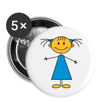 girl - Buttons small 1''/25 mm (5-pack) - white - Front
