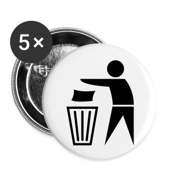 garbage_can - Buttons klein 25 mm (5er Pack) - Weiß - Vorne