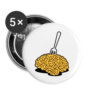 A brain with a fork - Buttons small 1''/25 mm (5-pack) - white - Front