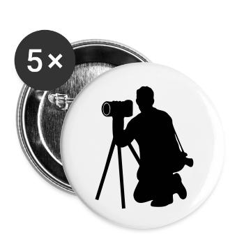 photographer - Lot de 5 petits badges (25 mm) - blanc - Devant