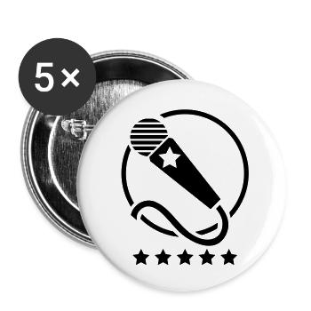 microphone_cool__f1 - Buttons klein 25 mm (5er Pack) - Weiß - Vorne