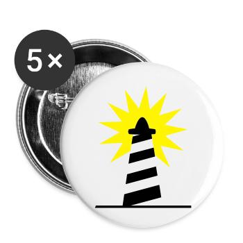 Phare Lighthouse lumiére Côte 1c - Lot de 5 petits badges (25 mm) - blanc - Devant