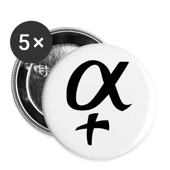 Alpha Weibchen - Buttons klein 25 mm (5er Pack) - Weiß - Vorne