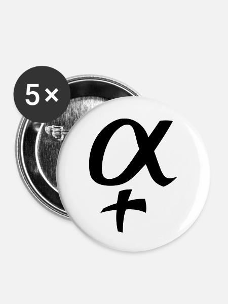 Alpha Weibchen - Buttons klein 25 mm (5er Pack) - Weiß